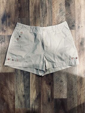 Route 66 khaki embroidered shorts